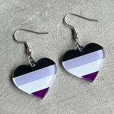 Asexual Heart Acrylic Dangle Earrings